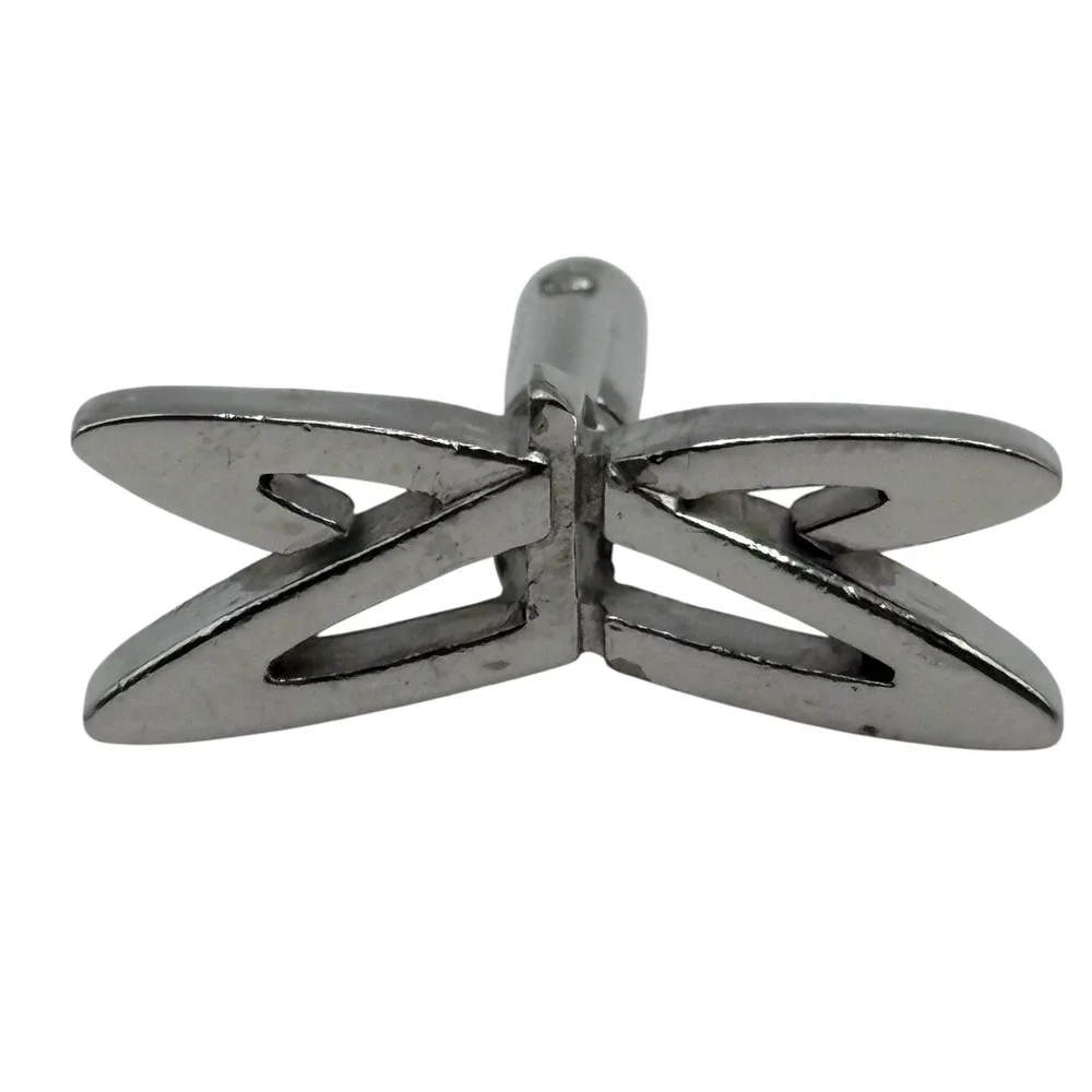 Abstract Orbit Cufflinks Silver Tone Outer Space Open‎ Work Bullet Back Cosmic